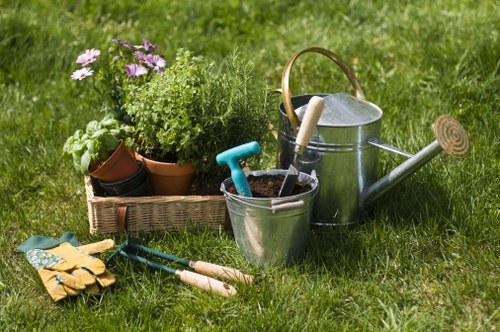 Local hedge maintenance for a property with limited access in Merton